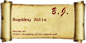 Bogdány Júlia névjegykártya